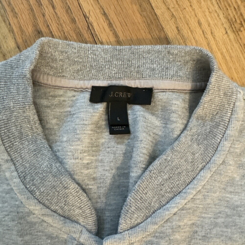 J.Crew Jacket Tie Front Cardigan Sweater Snap Long Sleeve Shirt Gray Women Large - Picture 2 of 10